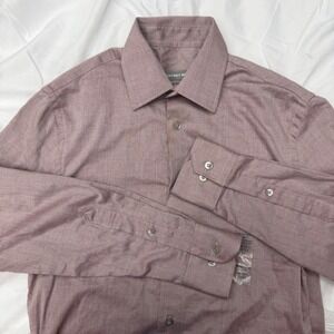 Geoffrey Beene Men's Deep Red Slim Fit Flex Collar Dress Shirt XS